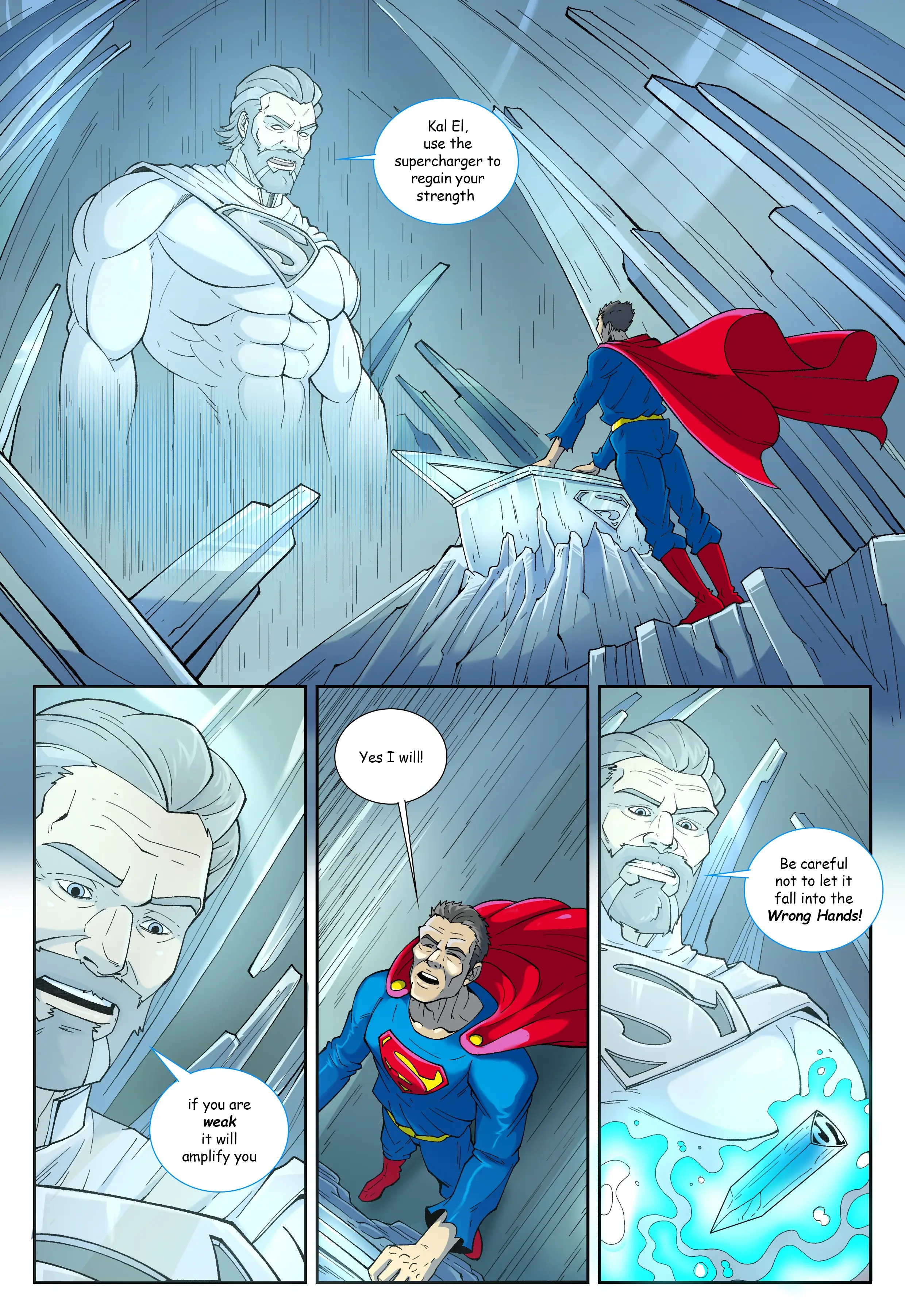 Super Lex comic panel showcasing male muscle growth and Lex Luthor's transformation.